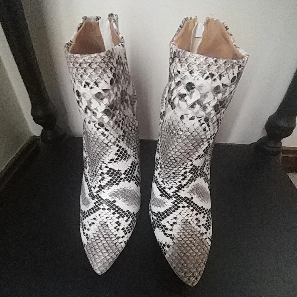 Qupid Snake Skin Bootie